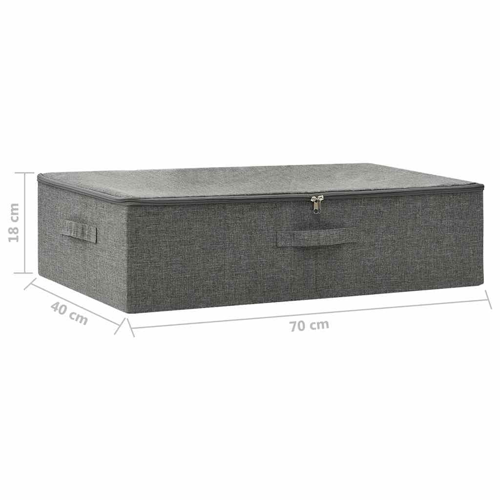 Scatola portaoggetti in tessuto, 70 x 40 x 18 cm, antracite, con manico, pieghevole, salvaspazio, per armadio, cucina, bagno, soggiorno, ufficio, dispensa e casa