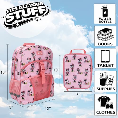 Bioworld Minnie Mouse Classic 2-Piece 16" Kids Backpack & Lunch Box Set For School And Travel by Bioworld - Used condition - Image 2