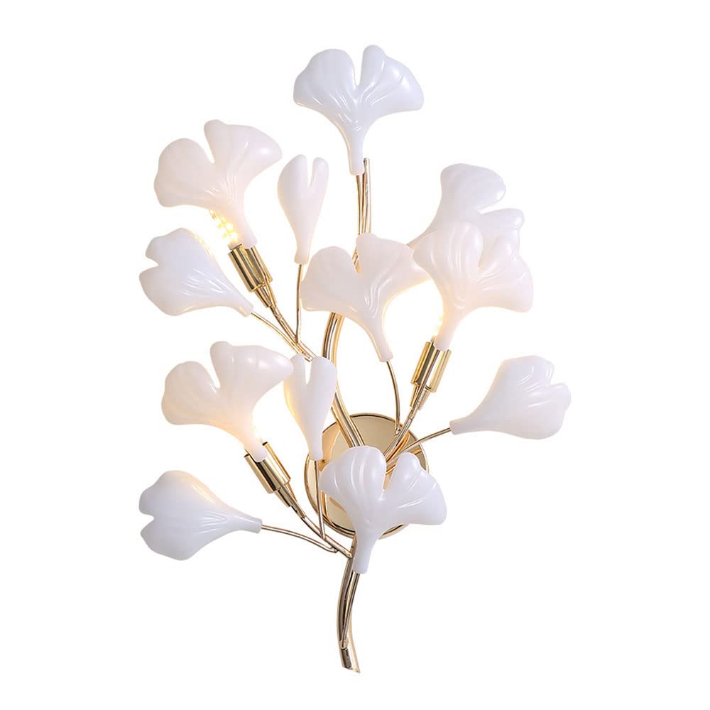 ITOSUI Gold Wall Sconce Lighting Fixture Modern Wall Mount Lamp, Living Room Decor Wall Light Ginkgo Headboard Lamps, 3-Light Wall Sconces for Dining Room Bedroom Bedside