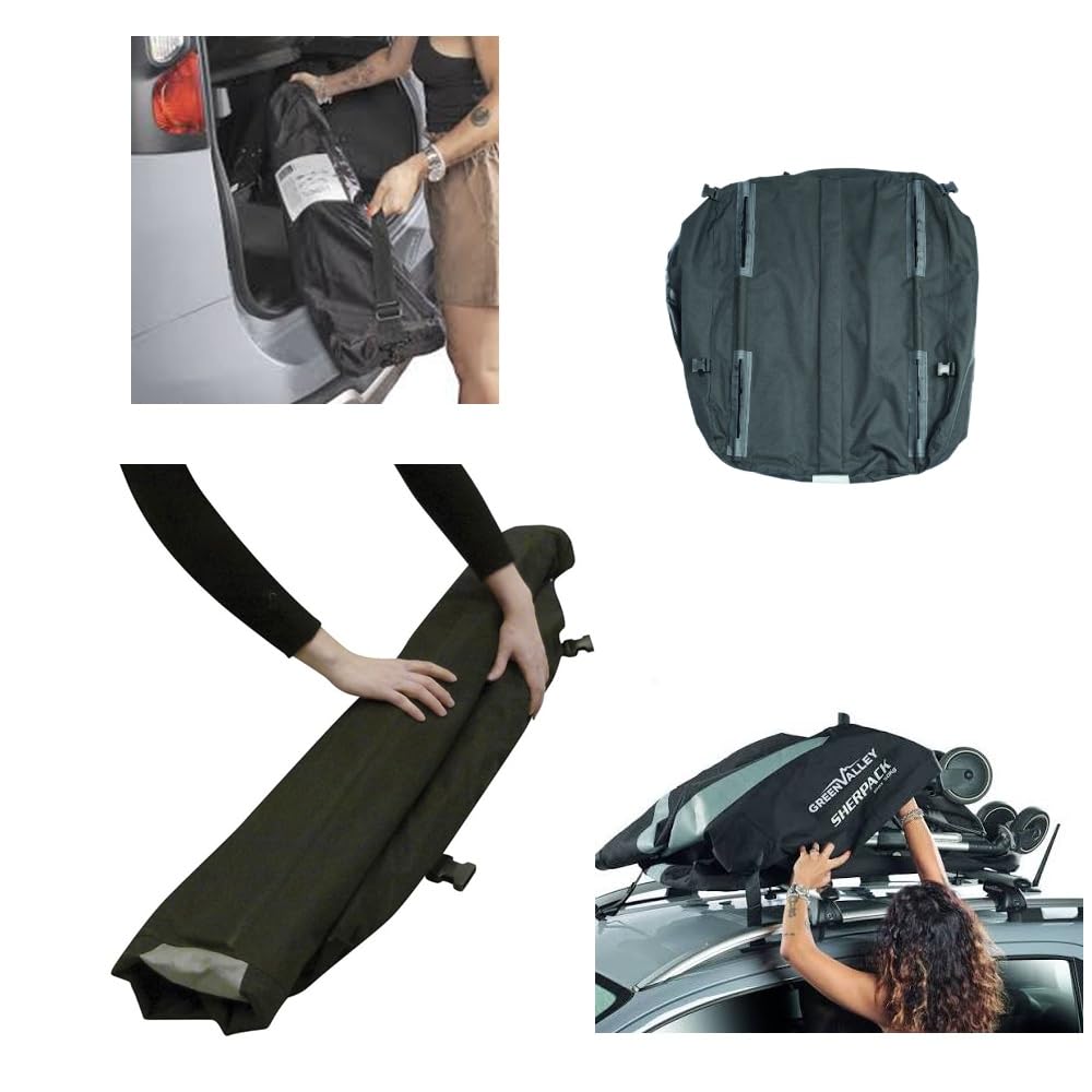 Cofre de techo para barras portaequipajes de 270 litros para coches compatible con UAZ Box coche impermeable baúl resistente fondo de metal Luna 100 x 80 x 26-40 cm