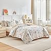 Joyreap 2 Pieces Twin Size Cotton Quilt Set, Zoo Theme Animals White n Orange Design, Cozy Lightweight Bedding Set Quilt Bedspread Bed Cover for for Kids Boys n Girls- 68x86 inches #1