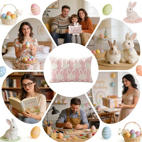Coussin lapin de Pâques déco de printemps pour chambre et salon