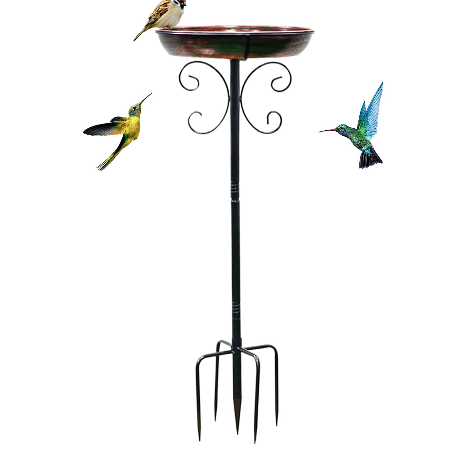 Mangeoire oiseaux extérieur métal grand bol résistant jardin
