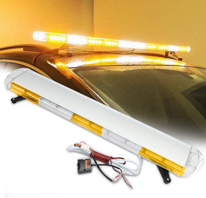 MONIPA 48" Emergency Strobe Light 88 LED Amber White Bar Warning Recovery Flashing LightBar For Tow Truck Vehicle