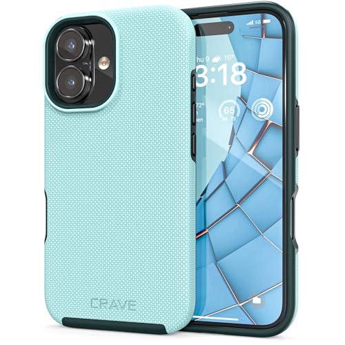 Image of Crave Dual Guard Compatible with iPhone 16 Case, Compatible with MagSafe Shockproof Protection Dual Layer Case for Apple iPhone 16 (6.1 inch) - Aqua
