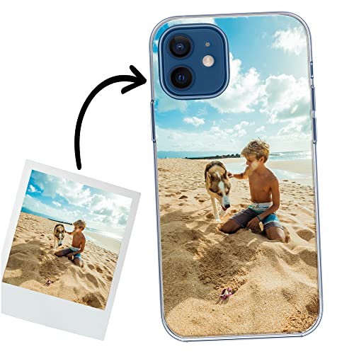 ICOVERI Funda iPhone 12/12 Pro Personalizada Foto y/o Letras. Funda Personalizable Silicona Gel Transparente Antigolpes. Carcasa Compatible con iPhone 12 Pro /12. Material TPU Flexible Resistente Cover