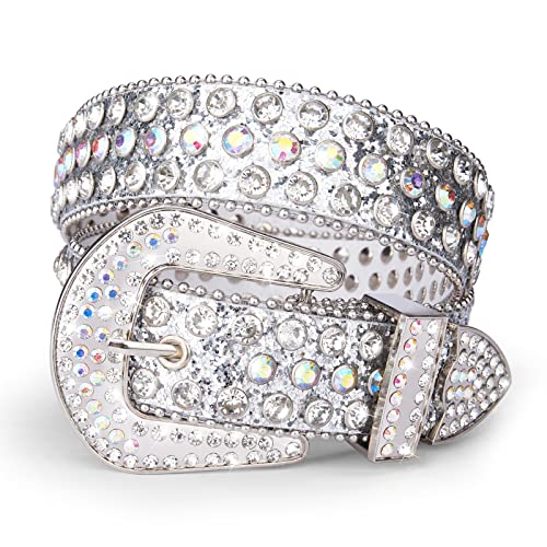 Oyifan Men Women Rhinestone Belt Women Western Men Cowboy Fashion Belts Bling Crystal Studded Luxury Belts Jeans Style