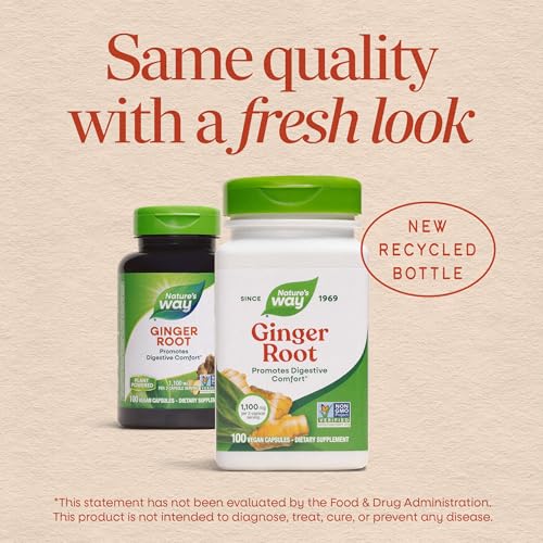 Nature's Way Ginger Root Capsules,1,100 mg per Serving, Vegan, 240 ct - image 2