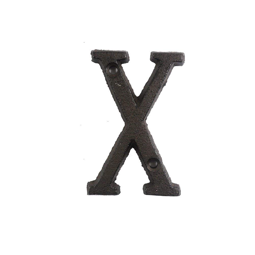 ausuky Cast Iron Retro Metal Alphabet Letters Numbers Sign Address Door Cafe Wall Decor A to Z,0 to 9 (X)