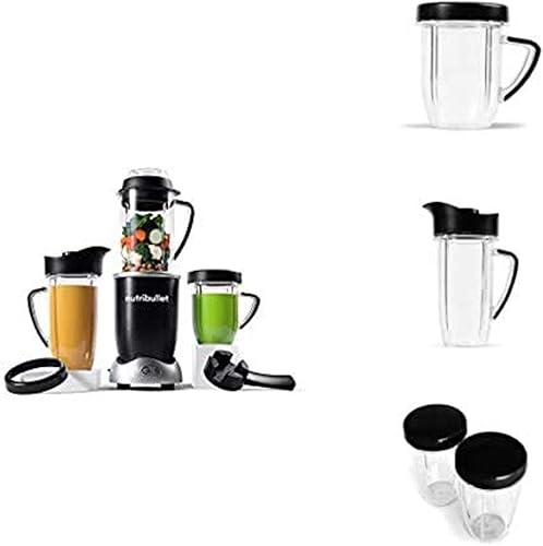 NutriBullet Paquete Rx con taza de 30 onzas, jarra de 45 onzas y 2 tapas resellables