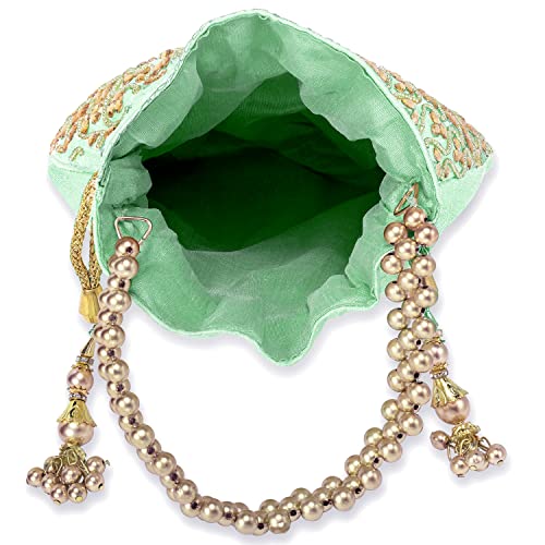 Image of Aheli Potli Purses Gift for Women Handmade Evening Handbag Stylish Bridal Fashion Wristlet