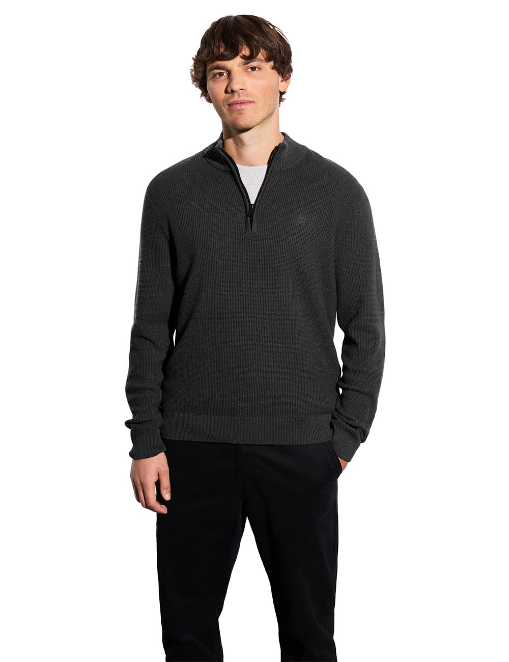 Street One MEN Herren Troyer Strukturpullover