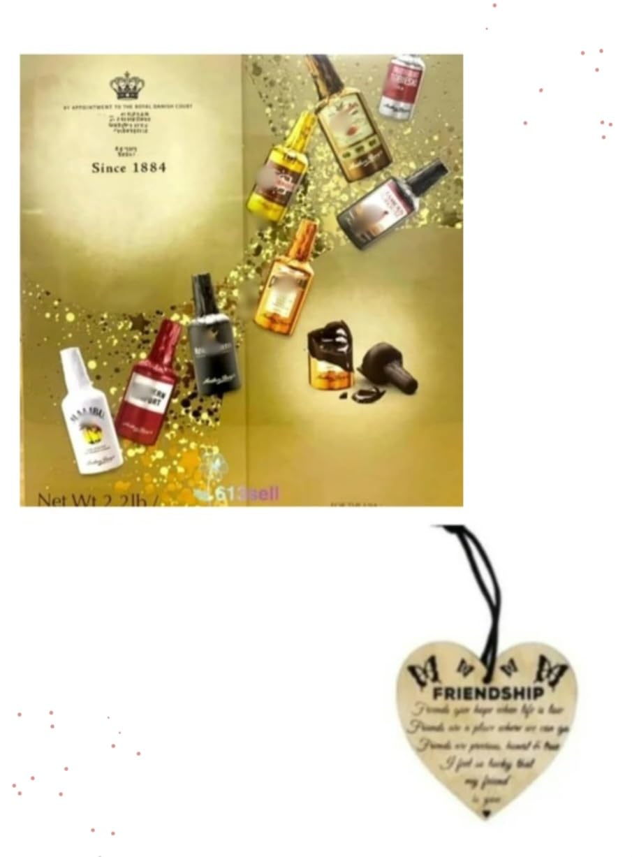 Dark Chocolate Gift 64 Count Denmark Choclates Gifts Holiday, Christmas, Valentines Day, Birthday Gifts with Wooden Friendship Tag
