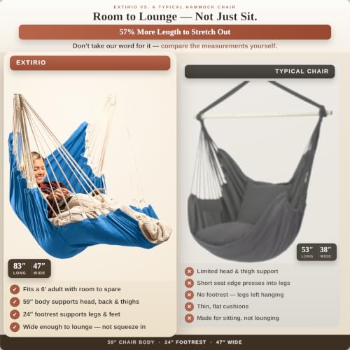 Image of Hanging Hammock Chair Swing - Outdoor & Indoor - Hammock Swing Chair