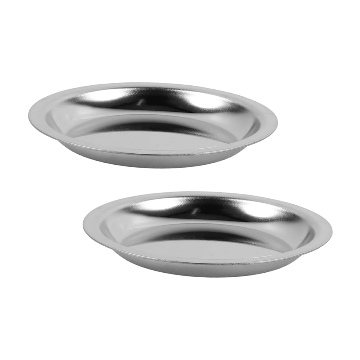 LABRIMP 2pcs Stainless Steel Tea Bag Dish Round for Tea Bags and Easy to Clean Versatile Tray for Sauces and Seasonings