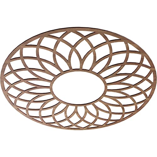 Image of Ekena Millwork 34 inchOD x 11 5 /8 inchID x 3 /8 inchT Cannes Wood Fretwork Pierced Ceiling Medallion, Walnut