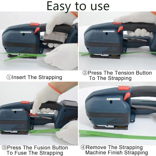 Machine de cerclage électrique – Outil de cerclage automatique portable pour sangles en plastique PP/PET, kit de tendeur d'emballage portable avec piles