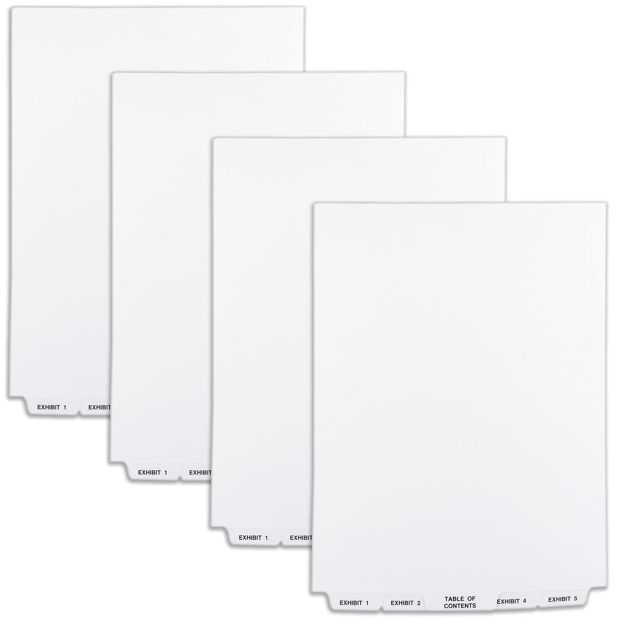 Photo 1 of Avery Legal Exhibit Binder Dividers, Preprinted EXHIBIT 1-25 and Table of Contents Bottom Tabs, Unpunched Letter Size, 1 Set Collated, 4 Sets per Pack (11378) 4 Packs