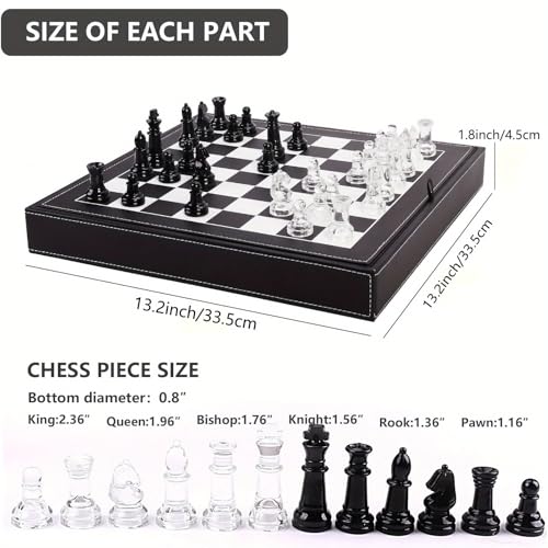 Set de Ajedrez de Cristal Lujo para Adultos con Estuche Premium miniatura 4