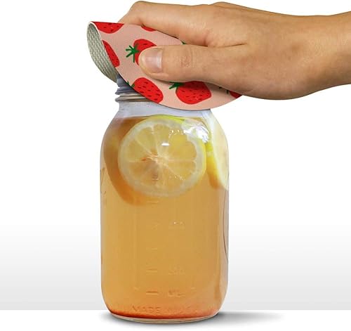 Miniatura 3 de Bonito diseño de fresas de fresa, redondo, de goma, antideslizante, abridor de tapa