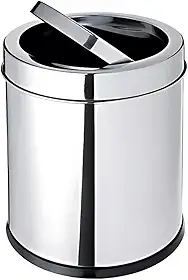 Lixeira Inox 3l Basculante Banheiro Cozinha Escritório Powermaid