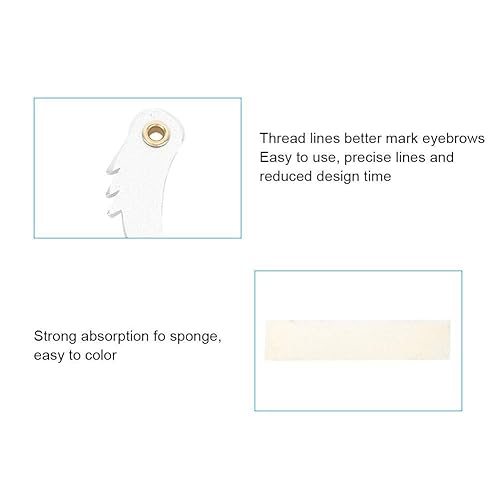 Miniatura 3 de Regla de cejas, juego de herramientas de mapeo de cejas en forma de arco, marcador de línea de cejas, kit de regla de medición, hilo de mapeo de