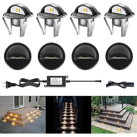 CISLAN LED Deck Lights with Photocell Cover