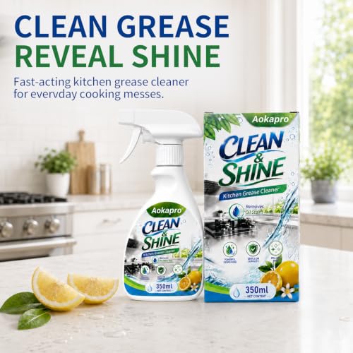 Image of Kitchen All Purpose Cleaner and Degreaser, Oven and Stove Top Cleaner | Stainless Steel Cleaner, 12.5oz for Kitchen Cleaner, Oil Stain Remover for Ovens, Appliances, BBQ, Lemon,Ready to Use