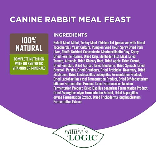 Image of NATURE'S LOGIC Dry Dog Food - Rabbit Meal Feast Dry Kibble, 25 lb