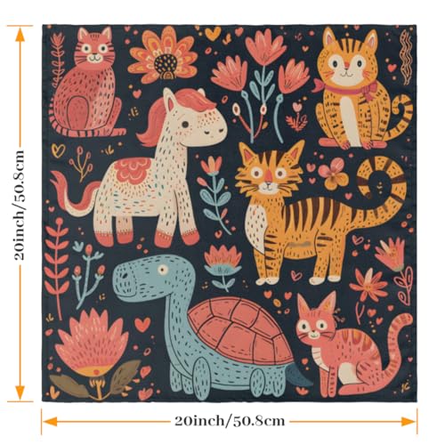 Servilletas de Tela Animals Set x6 50.5x50.5 cm Multicolor miniatura 2