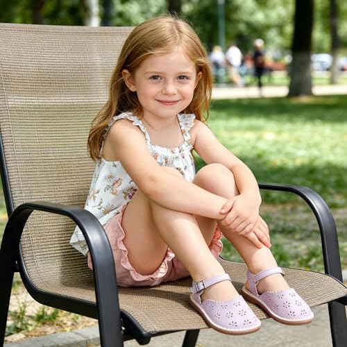 Image of Kolan Toddler Girl Sandals Open Toe Flat Princess Dress Shoes Little Kids