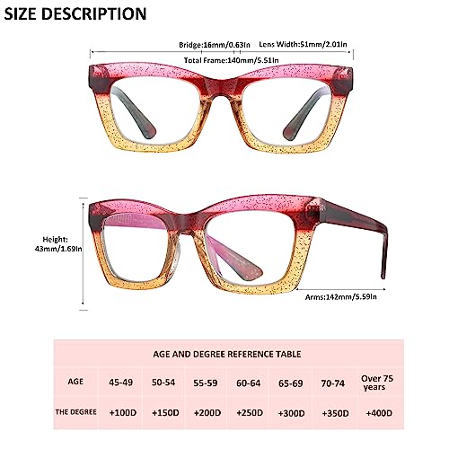 Image of 3 pack style Spring hinge Readers Blue Light Blocking Computer Square Reading Glasses for Women Men