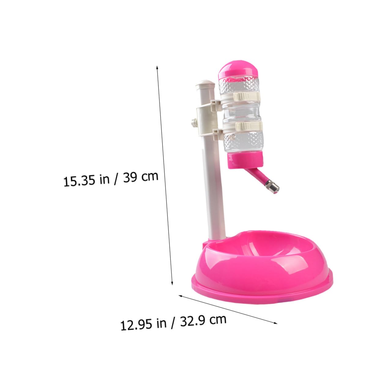 NOLITOY Dispensador de Agua Automático para Mascotas Comedero Ajustable de Altura Material PP y PVC Duradero Desmontable para Limpieza Fácil Bebedero y Comedero 2 1 Color Rosa Fucsia