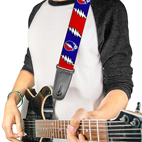 Buckle-down Sangle de guitare 34-60″ Steal Your Face w/Lightning Bolt Repeat Red/White/Blue - Les Beatles, Paul McCartney, John Lennon, RIngo Starr, George Harrison Buckle-down Sangle de guitare 34-60" Steal Your Face w/Lightning Bolt Repeat Red/White/Blue – Image 3