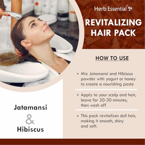 Image of Herb Essential Jatamansi Root, Amla Fruit, Reetha, Shikakai, Hibiscus Flower, Bhringraj Powder - 25gm*6 | Natural Ayurvedic Blend | Promotes Hair Growth, Reduces Hair Fall, Enhances Skin Health