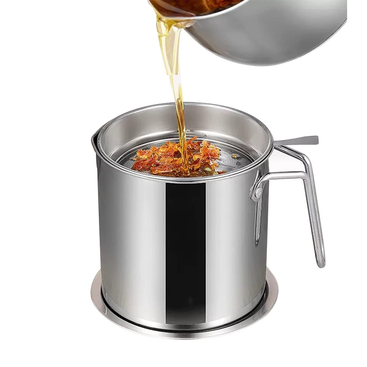 LEIYTFE Colador De Aceite Recipiente De Grasa para Tocino con Filtro Extraíble,para Grasa De Tocino,Aceite De Cocina O De Fritura,Separador De Grasa (Size : 2.1L)