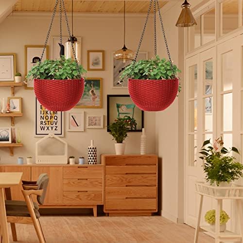 Eyerayo Hanging Planters,8 inch Plant hanger Hanging Planter Basket Holder Flower Pots Container for Outdoor Indoor Balcony Garden Plants Home Decor