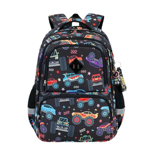 Mochila para la escuela, niños pequeños, mochila para la escuela, niñas y niños, jardín de infantes, niños de primaria, 15 pulgadas de alto, colchón inflable y saco de dormir, Negro, Taille unique