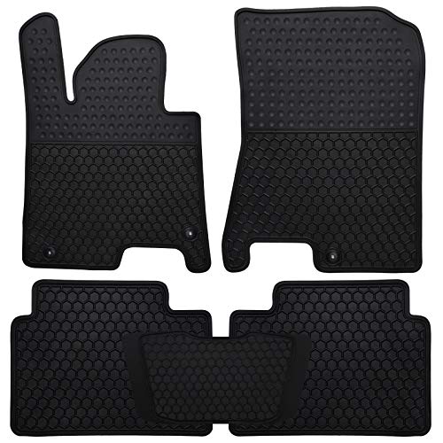 Megiteller Car Floor Mats Custom Fit for Hyundai Sonata 2015 2016 2017 2018 2019 2020 2021/2021 Kia K5 (Only FWD Models) Odorless Washable Heavy Duty Rubber (All Weather) Floor Liners Set Black