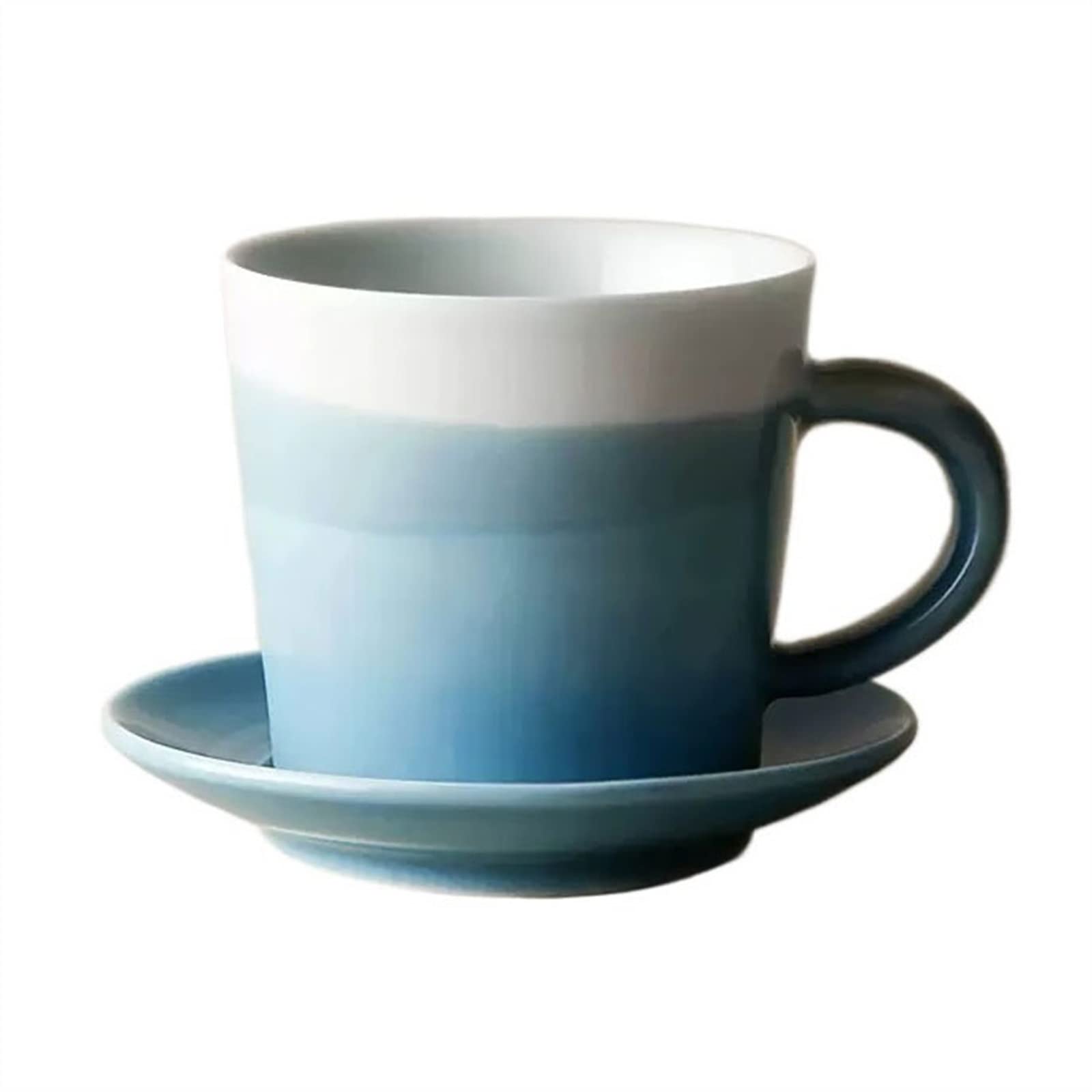Wasserbecher Einfache Kaffeetasse aus Keramik mit Untertasse, handgefertigte Retro-Tasse, Haushalt, Nachmittagstee, Paartasse, Büro, Wassertasse Lsolierter Becher(D)