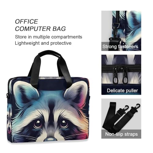 Maletín ALAZA para laptop con estampado de mapache, 13-15.6 pulg miniatura 5