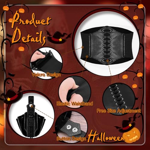 Olgaa 6 Pcs Halloween Renaissance Costume Women Medieval Corset Renaissance Belt Cork Potion Bottle Costume Accessory3