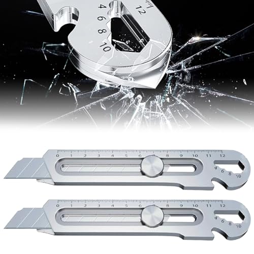 2 Piezas Cuters Profesionales de Seguridad,Cortador Profesional Retráctil de Acero Inoxidable,Cuchillo Multiusos Retractil,Cuchillo Multiusos Telescópico,para Oficina,Hogar,Escuela