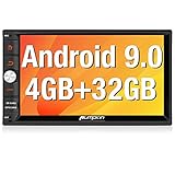 PUMPKIN Android 9.0 Double Din Car Stereo 4GB RAM with GPS and WiFi, BT Tethering, Support Fastboot, Backup Camera, Android Auto, USB SD, 7 Inch Touch Screen