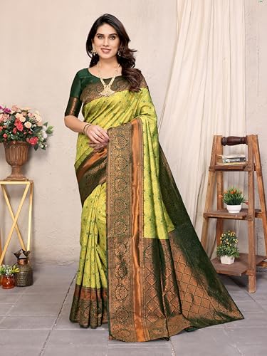 Image of Women's Kanjivaram Soft Silk Banarasi Saree With Blouse Piece | Banarasi Sari For Women | Saree with Blouse piece