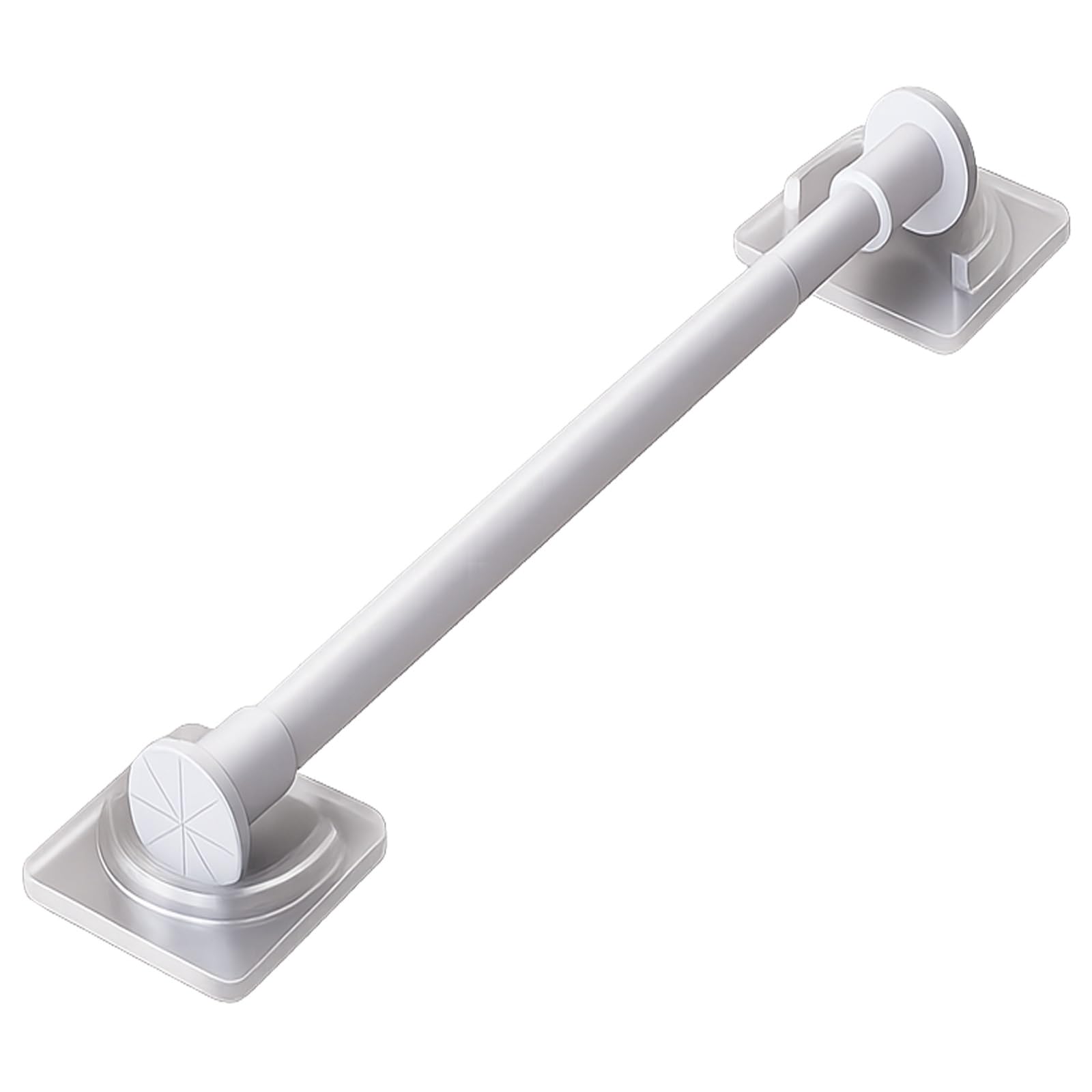Tringle Rideau à Tension Adhésive, Barre Rideau de Douche à Fixation Murale, Acier Carbone, Sans Perçage pour Bain Cuisine Placard Balcon(White,130-220cm/51-86in)