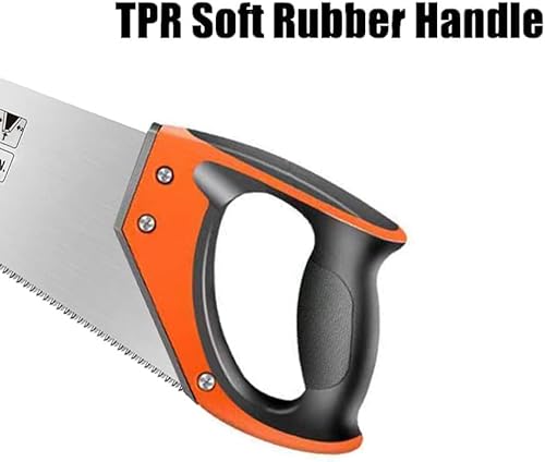 Miniatura 6 de Sierra de mano de 14 pulgadas, sierra de madera de 11 TPI de corte fino, sierras universales para cortar sierra transversal de madera, tubos de