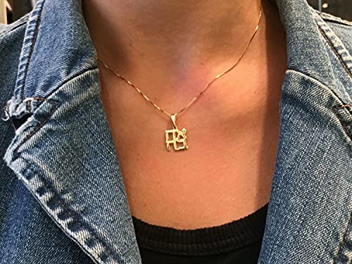 Handmade 14k Yellow Gold Ahava Love Hebrew Pendant 0.45 x 0.44 Inches Jewelry4