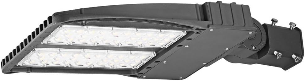 1000LED 200W LED Shoebox Light, 600-800W HID/HPS Replacement, IP66 Outdoor LED Parking Lot Lights, More Secure LED Area Light, Type3 Distribution 5000k 12500Lm Output, Slip Fitter Bracket Street Light