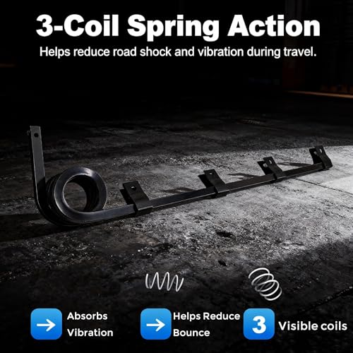 Image of Straight Bar Type Mud Flap Hangers for Semi Truck Mud Flap Hangers for Semi Mud Flaps with Reflective Strip Tape Square Steel Mudflap Hangers with 3 Coils
